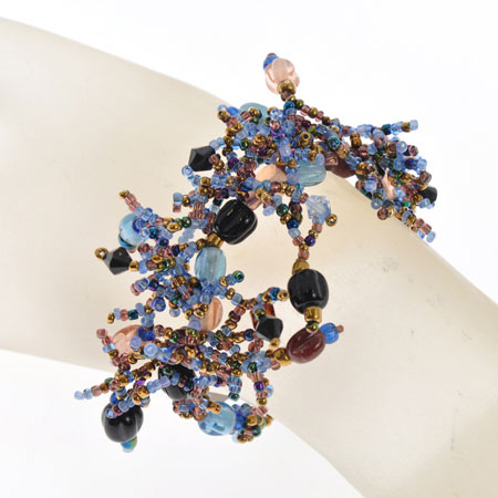 BRACCIALI CORALLO CON PERLE IN VETRO - Image 2