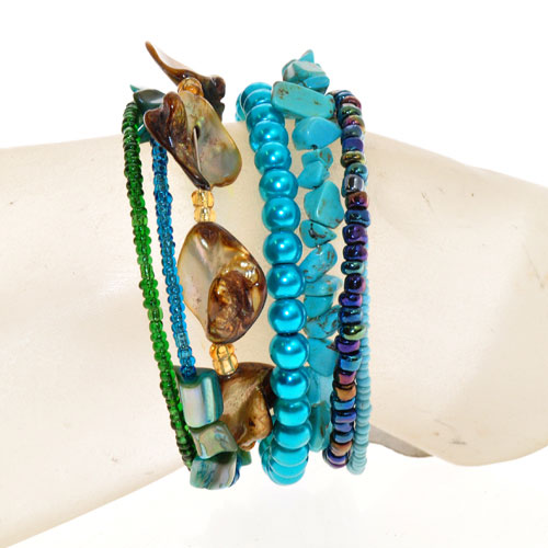 BRACCIALI RIGIDINI CON PERLE IN CERAMICA - Image 24