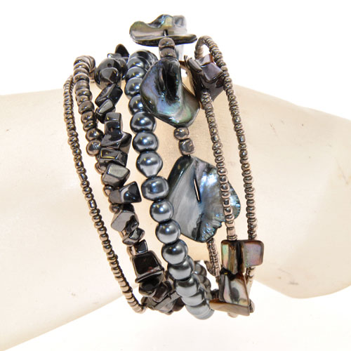 BRACCIALI RIGIDINI CON PERLE IN CERAMICA - Image 28