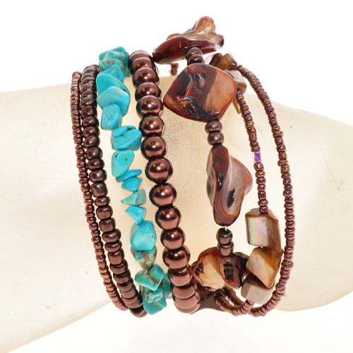 BRACCIALI RIGIDINI CON PERLE IN CERAMICA - Image 29