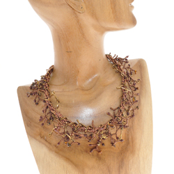 Collana Girocollo Donna Con Perline Heishi In Pietre Semipreziose – Crisoprasio E Howlite – Lunghezza 38+5 Cm – Regalo In Confezione