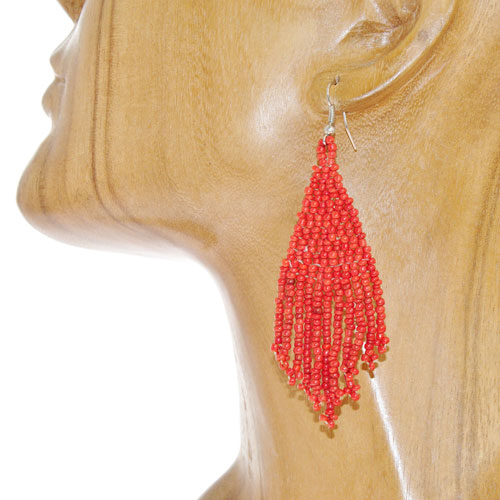 ORECCHINI CON PERLINE E FRANGE CM 5/7 - Image 2