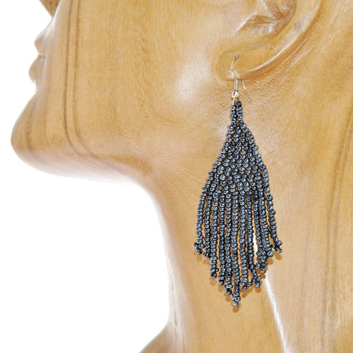 ORECCHINI CON PERLINE E FRANGE CM 5/7 - Image 5