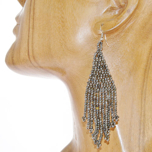 ORECCHINI CON PERLINE E FRANGE CM 5/7 - Image 10