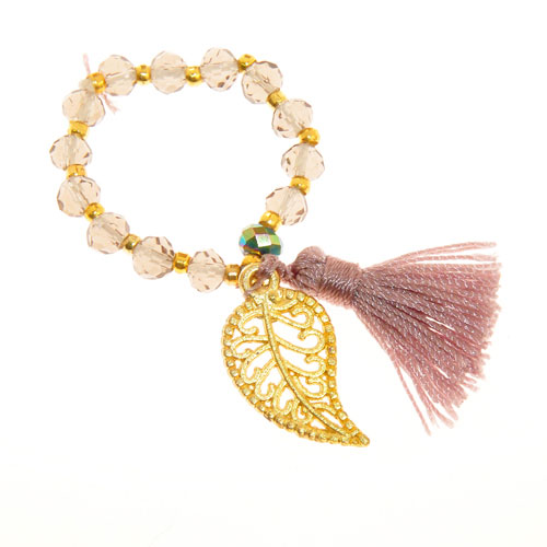 ANELLI ELASTICO TASSEL KRISTAL FOGLIE COLORE ORO - Image 9