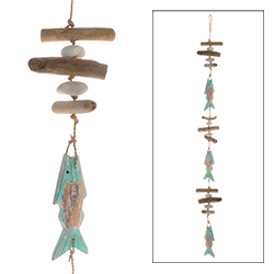 HANGING  3 PESCE KEMBUNG COMBINAZIONE PIETRA (cm 14 object, cm 92 total)
