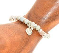 BRACCIALI SILVER PLATED ELASTICI FULL STONES CON CHARMS