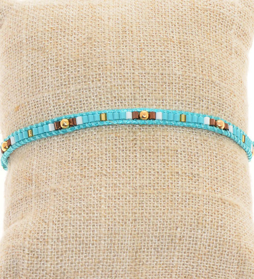 BRACCIALI TEMALI 1 ROW MGB TUKAD MOZAIC CON PALLINA GOLD PLATED MOTIF - Image 2