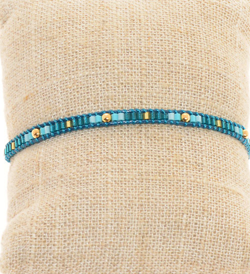 BRACCIALI TEMALI 1 ROW MGB TUKAD MOZAIC CON PALLINA GOLD PLATED MOTIF - Image 3