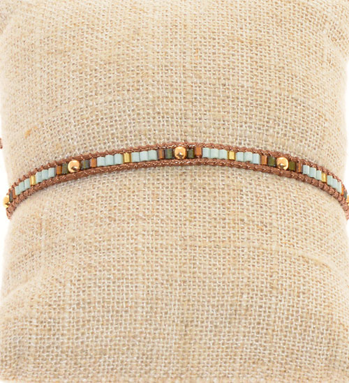 BRACCIALI TEMALI 1 ROW MGB TUKAD MOZAIC CON PALLINA GOLD PLATED MOTIF - Image 4