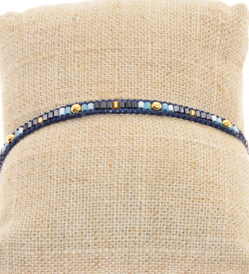 BRACCIALI TEMALI 1 ROW MGB TUKAD MOZAIC CON PALLINA GOLD PLATED MOTIF - Image 5