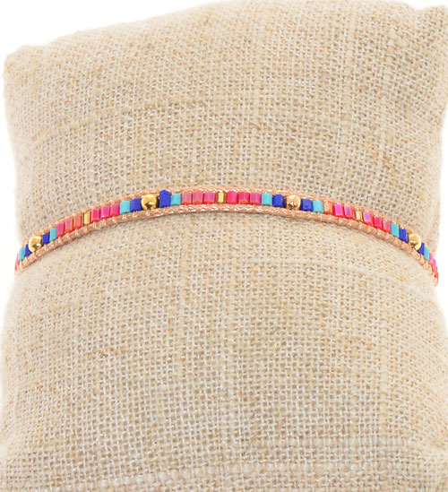 BRACCIALI TEMALI 1 ROW MGB TUKAD MOZAIC CON PALLINA GOLD PLATED MOTIF - Image 6