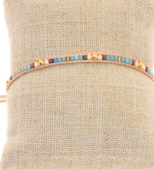 BRACCIALI TEMALI 1 ROW MGB TUKAD MOZAIC CON PALLINA GOLD PLATED MOTIF - Image 7