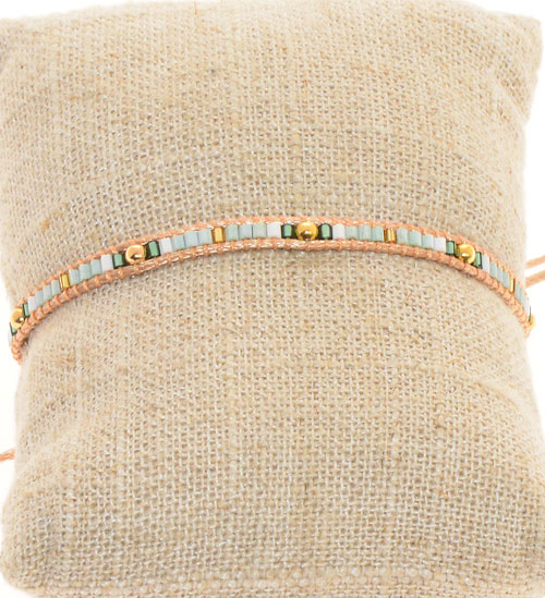 BRACCIALI TEMALI 1 ROW MGB TUKAD MOZAIC CON PALLINA GOLD PLATED MOTIF - Image 8