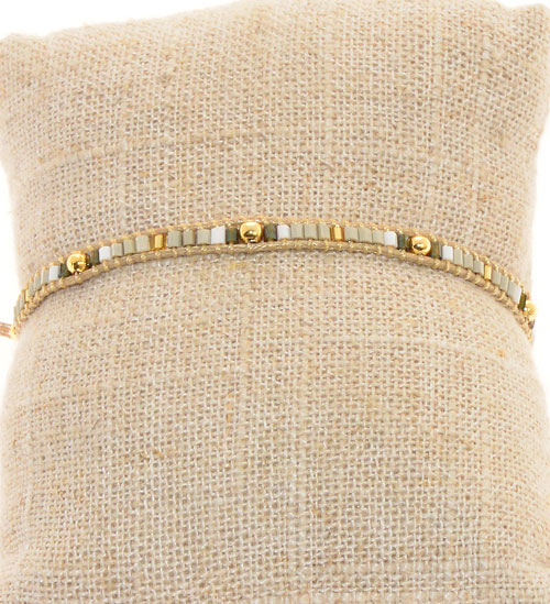 BRACCIALI TEMALI 1 ROW MGB TUKAD MOZAIC CON PALLINA GOLD PLATED MOTIF - Image 9