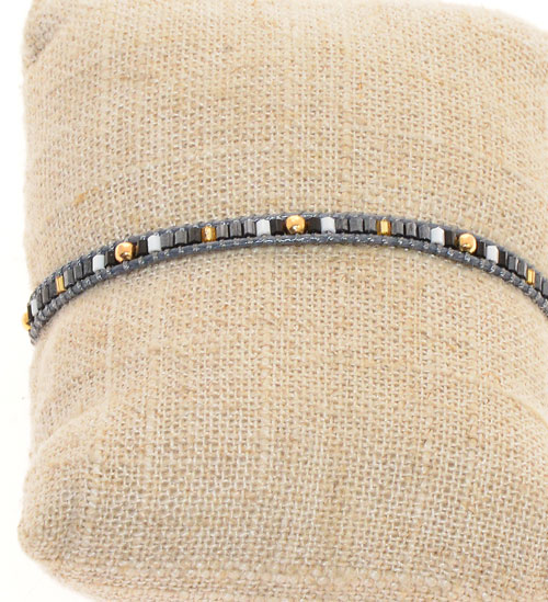 BRACCIALI TEMALI 1 ROW MGB TUKAD MOZAIC CON PALLINA GOLD PLATED MOTIF - Image 10