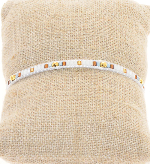 BRACCIALI TEMALI 1 ROW MGB TUKAD MOZAIC CON PALLINA GOLD PLATED MOTIF - Image 14