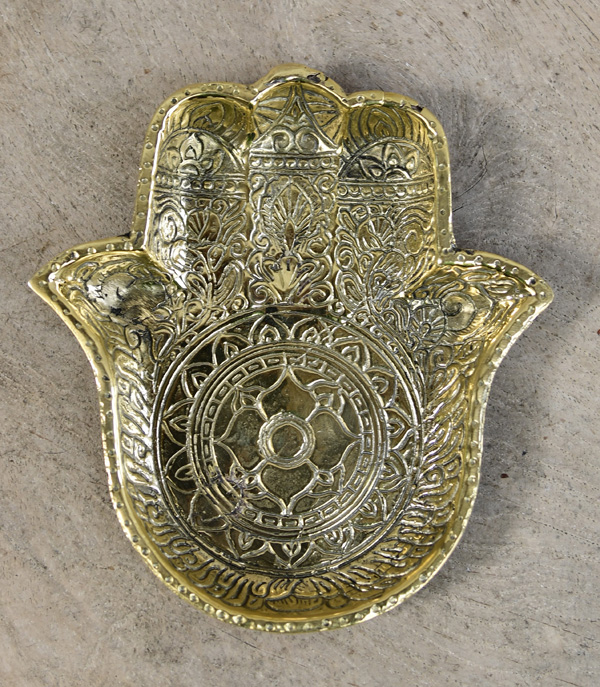 VASSOIO IN OTTONE MANO DI FATIMA CM 11X10,5 - Image 2