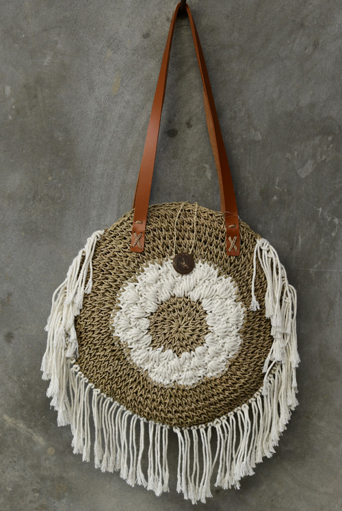 BORSA IN CORDA LAVORATA A MACRAME CM 38 - Image 2