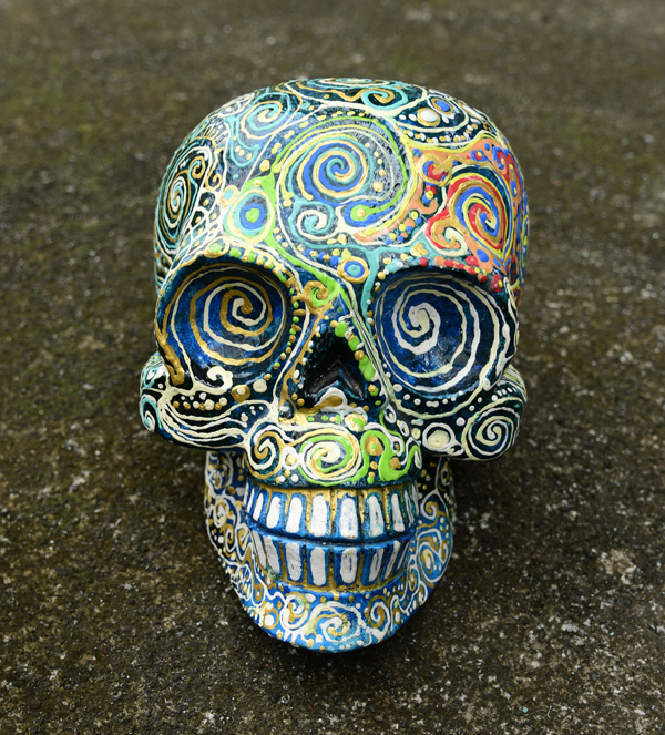 SCULTURA TESCHIO IN LEGNO DI ALBESIA DIPINTO CM 20 CIRCA - Image 30