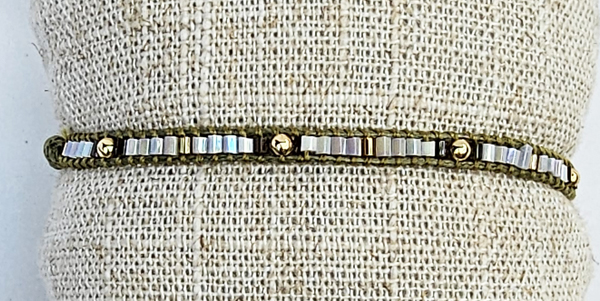 BRACCIALI TEMALI 1 ROW MGB TUKAD MOZAIC CON PALLINA GOLD PLATED MOTIF - Image 19