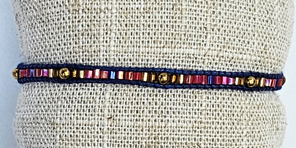 BRACCIALI TEMALI 1 ROW MGB TUKAD MOZAIC CON PALLINA GOLD PLATED MOTIF - Image 23