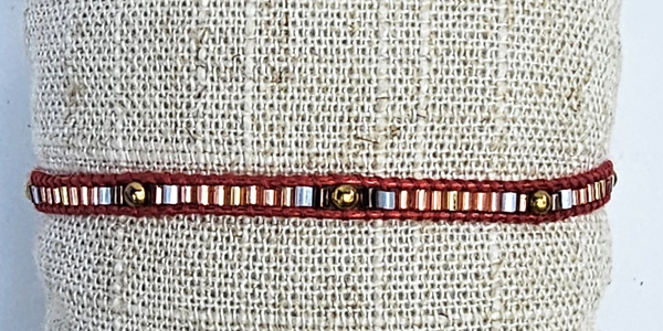 BRACCIALI TEMALI 1 ROW MGB TUKAD MOZAIC CON PALLINA GOLD PLATED MOTIF - Image 24