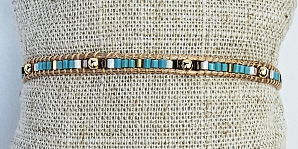 BRACCIALI TEMALI 1 ROW MGB TUKAD MOZAIC CON PALLINA GOLD PLATED MOTIF - Image 25