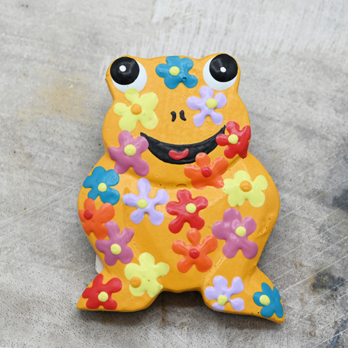 MAGNETE RANOCCHIA IN LEGNO DIPINTO A FIORI - Image 4