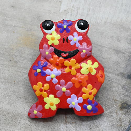 MAGNETE RANOCCHIA IN LEGNO DIPINTO A FIORI - Image 7