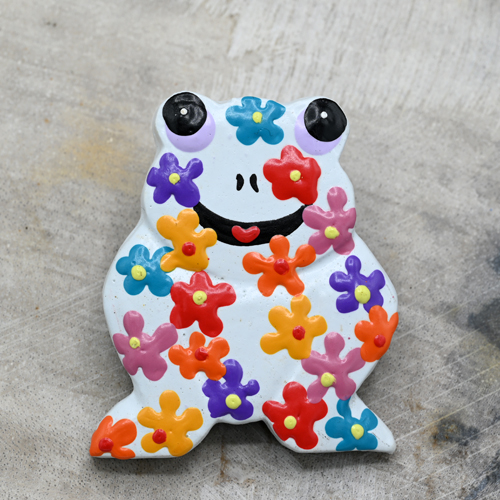 MAGNETE RANOCCHIA IN LEGNO DIPINTO A FIORI - Image 10