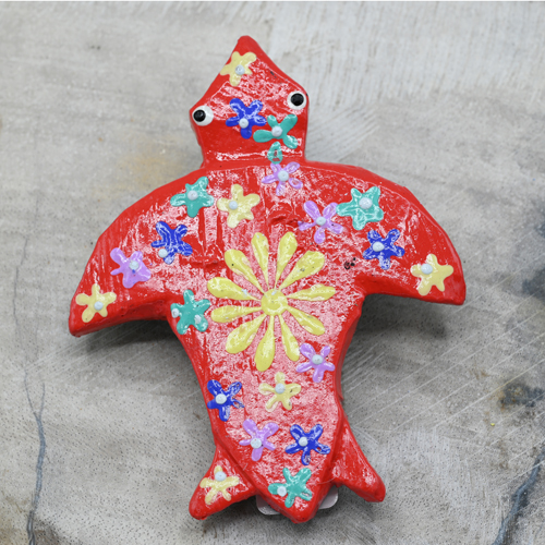 MAGNETE TARTARUGA IN LEGNO DIPINTO A FIORI - Image 8